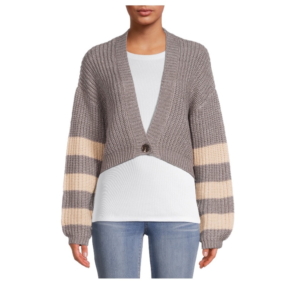Wet Seal Junior' Stripe One Button Cardigan